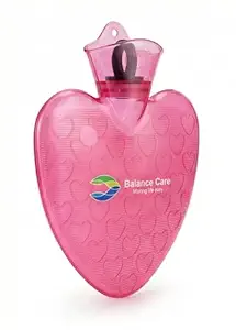 Heart Shape Hot Water Bottle | Durable Hot Bags for Pain Relief Menstrual,Period Cramps | Ideal for Back & Neck Pain Relief – for Women, Seniors & Kids,1litres (Color May Vary)