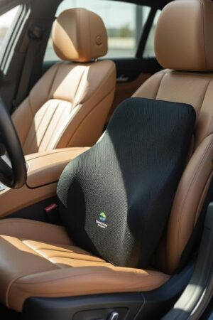 BALANCE CARE MAKING LIFE EASY Lumbar Support Cushion, Ergonomic Back Pillow for Office Chair, Car Seat, Grey Memory Foam Posture Corrector for Back Pain Relief