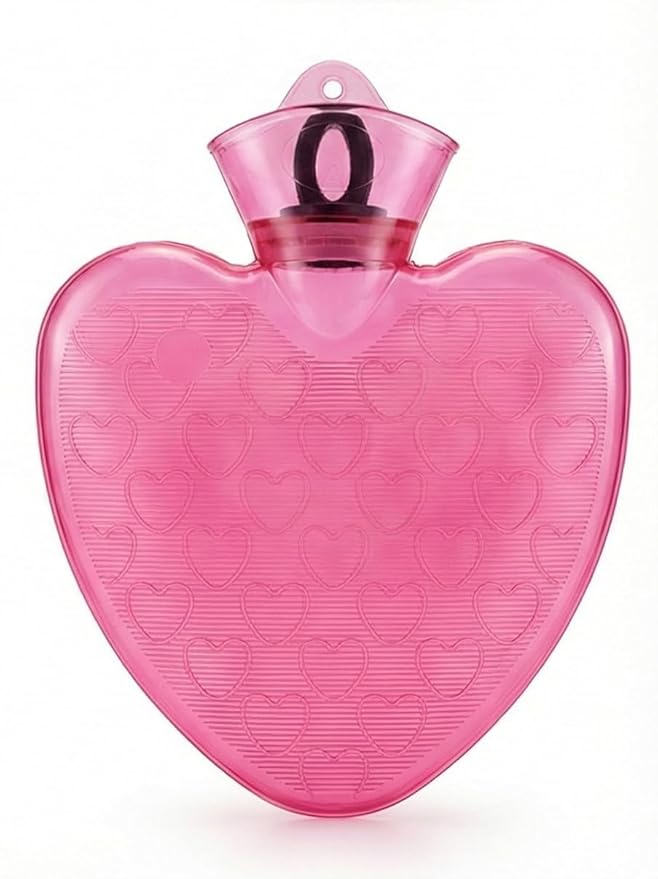 Heart Shape Hot Water Bottle | Durable Hot Bags for Pain Relief Menstrual,Period Cramps | Ideal for Back & Neck Pain Relief – for Women, Seniors & Kids,1litres (Color May Vary) - Image 2