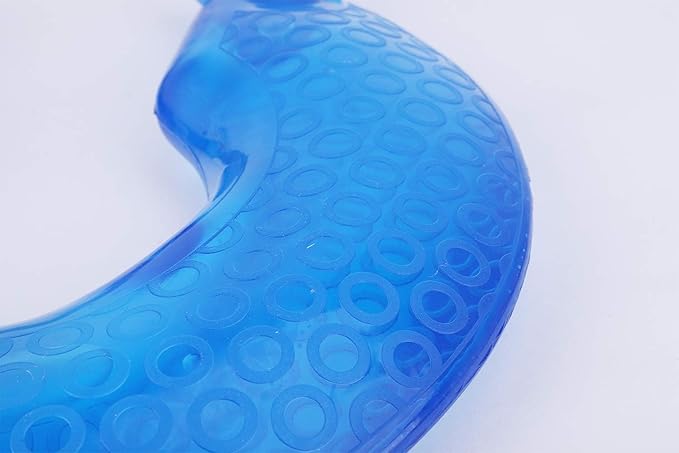 U-Shaped Hot Water Bottle, PVC Explosion-Proof Neck Shoulder Heating Pad, Blue Reusable Heat Pack for Pain Relief, Spill-Proof Wide Mouth Design - Image 2