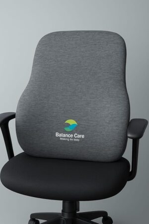 BALANCE CARE MAKING LIFE EASY Lumbar Support Cushion, Ergonomic Back Pillow for Office Chair, Car Seat, Grey Memory Foam Posture Corrector for Back Pain Relief
