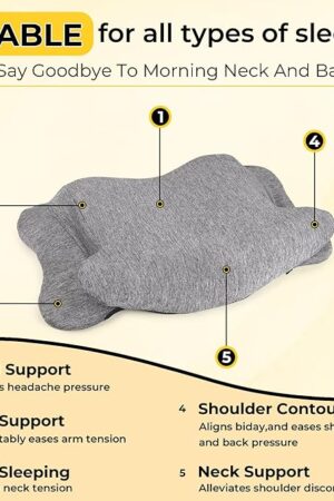 Balance Care Cervical Butterfly Pillow | Orthopedic Memory Foam for Neck & Shoulder Pain | Side Sleeper Cushion with Arm Rest
