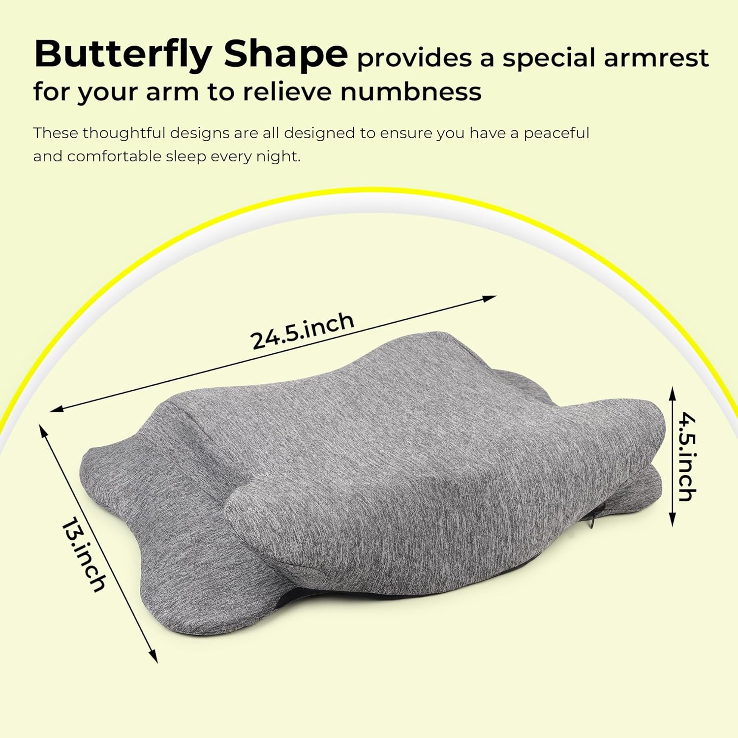 Balance Care Cervical Butterfly Pillow | Orthopedic Memory Foam for Neck & Shoulder Pain | Side Sleeper Cushion with Arm Rest - Image 5