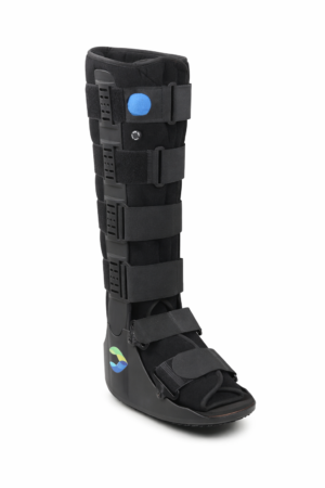 Orthopedic Walker Boot with Built-in Airbag, Wider Rocker Sole, Plastic Molded Upright, Adjustable Straps, Black, for Foot and Ankle Recovery (M)