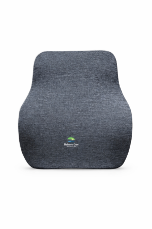 BALANCE CARE MAKING LIFE EASY Lumbar Support Cushion, Ergonomic Back Pillow for Office Chair, Car Seat, Grey Memory Foam Posture Corrector for Back Pain Relief