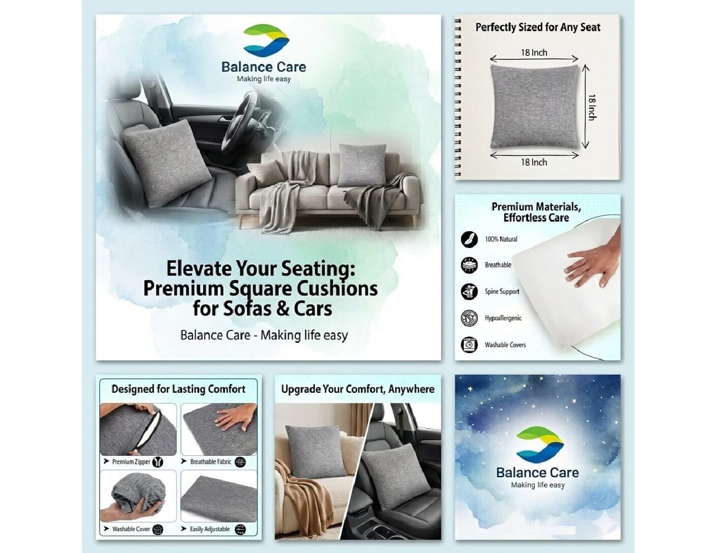 Balance Care square cushion